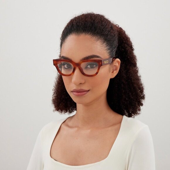 Gucci GG1837O 002 Eyeglasses Havana 51mm Cat Eye Frame - Picture 3 of 10